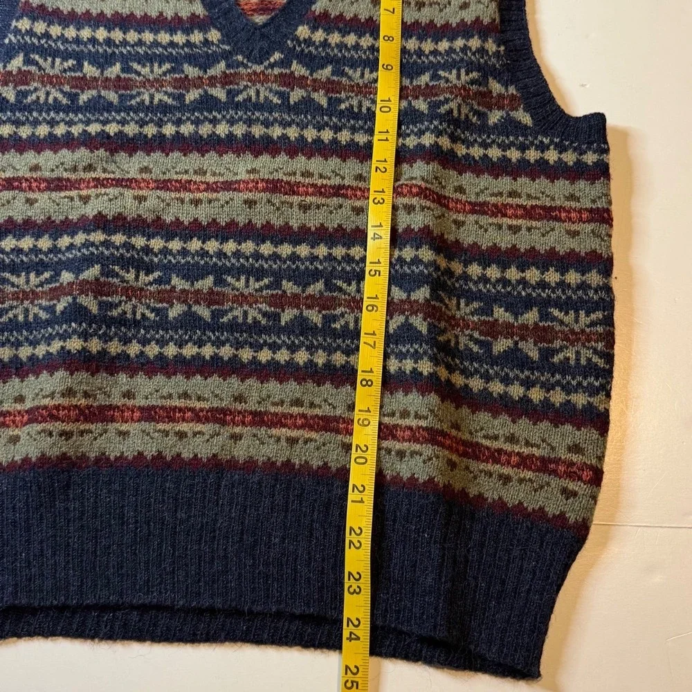 Vtg Polo Ralph Lauren Fair Isle Sweater Vest Wool Alpaca Mens Small